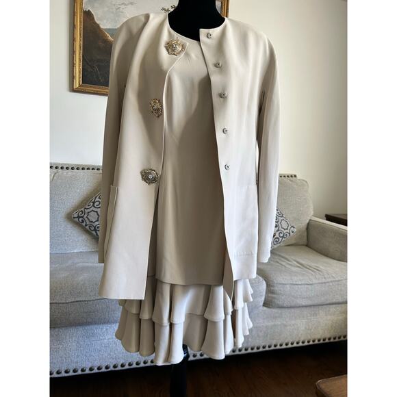 Mimmina 2 piece formal set wedding Victorian dress blazer vintage ruffle,  44 10 - Picture 3 of 16